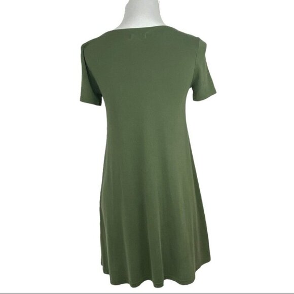 Silence + Noise Green Modal Short Sleeve Scoop Neck Business Career Dress XS/C32 - Picture 6 of 9